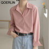 Designer Office Style Elegant White Blouse Women Plus Size Spring Autumn Pink Shirt Female Shirt Female Temperament Casual Tops|Blouses & Shirts|