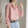 Designer Office Style Elegant White Blouse Women Plus Size Spring Autumn Pink Shirt Female Shirt Female Temperament Casual Tops|Blouses & Shirts|