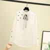 Women Blouses Shirts Tunic Womens Tops And Blouses 2020 Womenswear Long Sleeve Clothing Button Up Down White Lace Up Floral New|Blouses & Shirts|