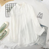 Women Blouses Shirts Womens Tops And Blouses 2020 Womenswear Long Sleeve Clothing Button Up Down Shirt See Through White Thin|Blouses & Shirts|