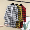 Women Blouses Shirts Tunic Womens Tops And Blouses 2020 Womenswear Long Sleeve Clothing Button Up Down Long Plaid New Fashion|Blouses & Shirts|