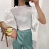 Aachoae Women White Blouse Shirts Ladies Stylish Ruffles Shirt Tunic O Neck Solid Casual Tops Blouses Blusas Mujer De Moda 2020|Blouses & Shirts|