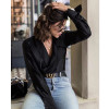 AEL ladies V neck women blouse satin shirt Summer spring long sleeve blouses loose casual streetwear female top|Blouse|