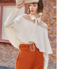 AEL Elegant ruffled women blouse shirt spring summer Off Shoulder solid female top blouse streetwear ladies top Backless shirt|Shirt|