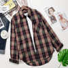 2020 Plaid Shirts Women Top And Blouses Long Sleeve Oversized Cotton Ladies Casual Blusas One Pocket Loose Female Checked Shirt|Blouses & Shirts|
