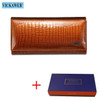 VICKAWEB Long Thick Wallet Female Fashion Alligator Purse Women Genuine Leather Standard Wallets Hasp womens wallets and purses|Wallets|