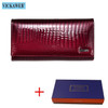 VICKAWEB Long Thick Wallet Female Fashion Alligator Purse Women Genuine Leather Standard Wallets Hasp womens wallets and purses|Wallets|