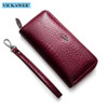 VICKAWEB Wristlet Wallet Purse Genuine Leather Wallet Female Long Zipper Women Wallets Card Holder Clutch Ladies Wallets AE38|ladies wallet|leather walletgenuine leather wallet