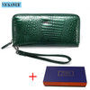 VICKAWEB Wristlet Wallet Purse Genuine Leather Wallet Female Long Zipper Women Wallets Card Holder Clutch Ladies Wallets AE38|ladies wallet|leather walletgenuine leather wallet
