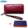 VICKAWEB Wristlet Wallet Purse Genuine Leather Wallet Female Long Zipper Women Wallets Card Holder Clutch Ladies Wallets AE38|ladies wallet|leather walletgenuine leather wallet
