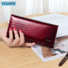 Free Gift Women Leather Wallet Classic Alligator Hasp Long Wallets Female Cards Holder Clutch Bag Fashion Cowhide Ladies Purses|Wallets|