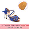 Discounts Jazz Salsa Outdoor Indoor Professional Latin Dance Shoes for Women Dancing Girl Stylish High Heel Satin Sandals Blue|Dance shoes|