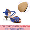 Discounts Jazz Salsa Outdoor Indoor Professional Latin Dance Shoes for Women Dancing Girl Stylish High Heel Satin Sandals Blue|Dance shoes|