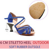 Discounts Jazz Salsa Outdoor Indoor Professional Latin Dance Shoes for Women Dancing Girl Stylish High Heel Satin Sandals Blue|Dance shoes|