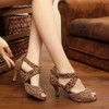 Hot Fashion Salsa Jazz Tango Ballroom Square Practice Latin Dance Shoes for Women Dancing Ladies Stylish High Heel Flock|Dance shoes|
