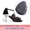 Hot Elegant Jazz Salsa Outdoor Rubber Sole Practice Latin Dance Shoes for Dancing Women Sexy Stylish High Heel Satin Sandals|Dance shoes|