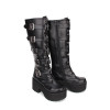 Angelic imprint mori girl Women motorcycle punk shoes lady high heels lolita boots woman princess dress pumps buckle 33 47 8cm|Mid-Calf Boots|