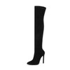 QUTAA 2020 Winter Over The Knee Women Boots Stretch Fabrics High Heel Slip on Shoes Pointed Toe Woman Long Boots Size 34 43|Over-the-Knee Boots|