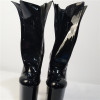 Sexy high heeled cavalier women's short boots, black autumn and winter 20 cm high women's shoes, stage banquet walking boots|Ankle Boots|