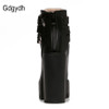 Gdgydh Spring Autumn Fashion Women Boots High Heels Platform Buckle Lace Up Leather Short Booties Black Ladies Shoes Promotion|boots high heels platform|short bootieboots high