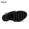 Gdgydh Spring Autumn Fashion Women Boots High Heels Platform Buckle Lace Up Leather Short Booties Black Ladies Shoes Promotion|boots high heels platform|short bootieboots high