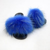 Women Slippers with Fluffy Raccoon Fur Summer Furry Indoor&Outdoor Sandals Casual Flat Solid Flip flops|Slippers|