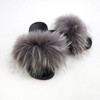 Women Slippers with Fluffy Raccoon Fur Summer Furry Indoor&Outdoor Sandals Casual Flat Solid Flip flops|Slippers|