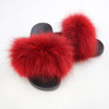 Women Slippers with Fluffy Raccoon Fur Summer Furry Indoor&Outdoor Sandals Casual Flat Solid Flip flops|Slippers|
