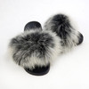 Women Slippers with Fluffy Raccoon Fur Summer Furry Indoor&Outdoor Sandals Casual Flat Solid Flip flops|Slippers|