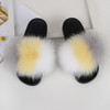 Fur slippers Fox Fur Female Summer Outer Wear Korean Version of the Fashion Flat Wild Red Sandals women shoes Fluffy sandals|Slippers|