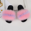Fur slippers Fox Fur Female Summer Outer Wear Korean Version of the Fashion Flat Wild Red Sandals women shoes Fluffy sandals|Slippers|