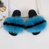 Fur slippers Fox Fur Female Summer Outer Wear Korean Version of the Fashion Flat Wild Red Sandals women shoes Fluffy sandals|Slippers|