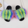Fur slippers Fox Fur Female Summer Outer Wear Korean Version of the Fashion Flat Wild Red Sandals women shoes Fluffy sandals|Slippers|