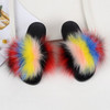 Fur slippers Fox Fur Female Summer Outer Wear Korean Version of the Fashion Flat Wild Red Sandals women shoes Fluffy sandals|Slippers|
