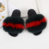 Fur slippers Fox Fur Female Summer Outer Wear Korean Version of the Fashion Flat Wild Red Sandals women shoes Fluffy sandals|Slippers|