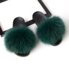 Fur slippers Fox Fur Female Summer Outer Wear Korean Version of the Fashion Flat Wild Red Sandals women shoes Fluffy sandals|Slippers|
