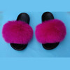 Fur slippers Fox Fur Female Summer Outer Wear Korean Version of the Fashion Flat Wild Red Sandals women shoes Fluffy sandals|Slippers|