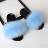 Fur slippers Fox Fur Female Summer Outer Wear Korean Version of the Fashion Flat Wild Red Sandals women shoes Fluffy sandals|Slippers|