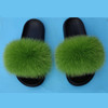 Fur slippers Fox Fur Female Summer Outer Wear Korean Version of the Fashion Flat Wild Red Sandals women shoes Fluffy sandals|Slippers|