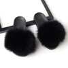 Fur slippers Fox Fur Female Summer Outer Wear Korean Version of the Fashion Flat Wild Red Sandals women shoes Fluffy sandals|Slippers|