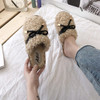 Furry Slippers Women's Autumn and Winter Baotou Bow Non Slip Indoor Warm Cotton Slippers fur sandals mules shoes women|Slippers|