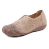 Spring Summer Women Flat Openwork Pu Leather Casula Shoes Ladies Beige Brown Cozy Loafers Indoor and Outdoor Shoes Plus Size 42|Women's Flats|