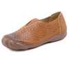 Spring Summer Women Flat Openwork Pu Leather Casula Shoes Ladies Beige Brown Cozy Loafers Indoor and Outdoor Shoes Plus Size 42|Women's Flats|