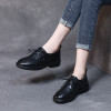 Johnature Pumps Women Shoes 2021 New Spring/Autumn Lace Up Retro Genuine Leather Round Toe Handmade Concise Shallow Ladies Shoes|Women's Pumps|