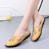 Johnature 2020 New Summer Genuine Leather Breathable Hollow Sewing Soft Sole Comfortable Outside Women Fashion Slippers Slides|Slippers|