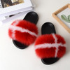 Women's Fashion Real Fox Fur Slippers Korean Style Home Fur Fur Slippers Fur Slides Slippers Women Flip Flops Fluffy Slides|Slippers|