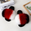 Women's Fashion Real Fox Fur Slippers Korean Style Home Fur Fur Slippers Fur Slides Slippers Women Flip Flops Fluffy Slides|Slippers|