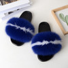 Women's Fashion Real Fox Fur Slippers Korean Style Home Fur Fur Slippers Fur Slides Slippers Women Flip Flops Fluffy Slides|Slippers|
