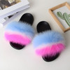 Women's Fashion Real Fox Fur Slippers Korean Style Home Fur Fur Slippers Fur Slides Slippers Women Flip Flops Fluffy Slides|Slippers|