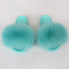 Furry Slippers Fox Fur Sandals Raccoon Fur Slippers Flat Non Slip Plush Slipper|Slippers|